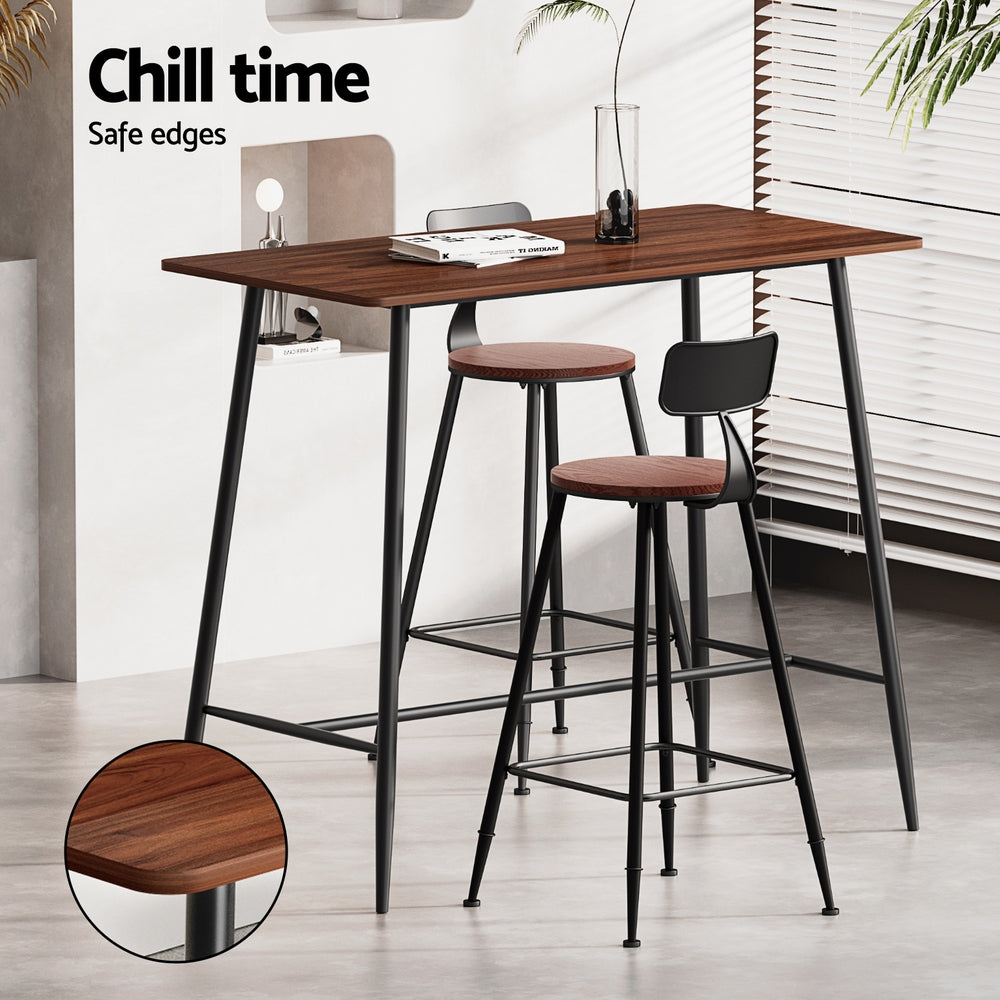 Ash Industrial Bar Table Set (3 Piece)