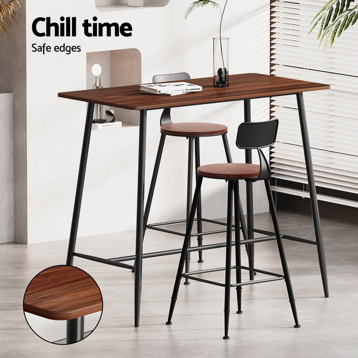 Ash Industrial Bar Table Set (3 Piece)