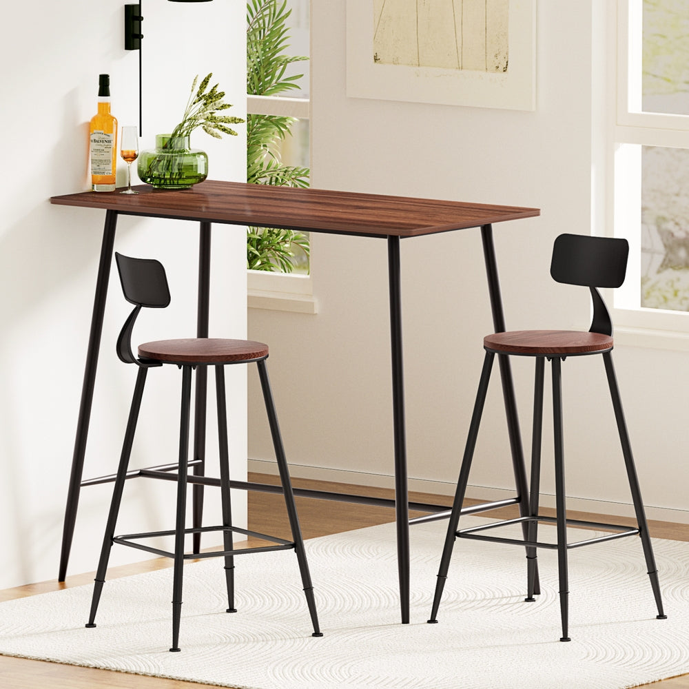 Ash Industrial Bar Table Set (3 Piece)