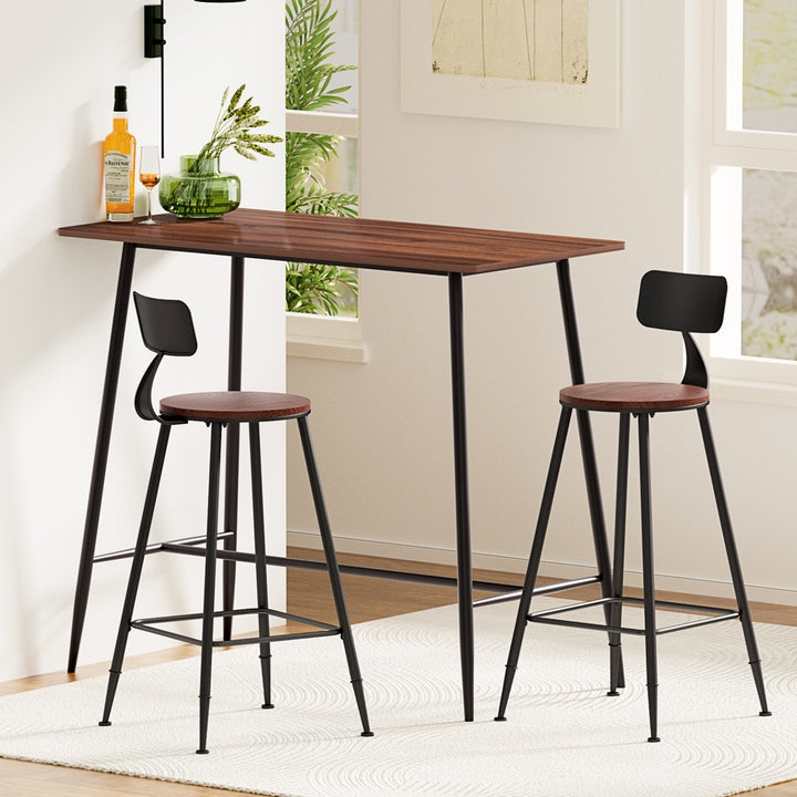 Ash Industrial Bar Table Set (3 Piece)