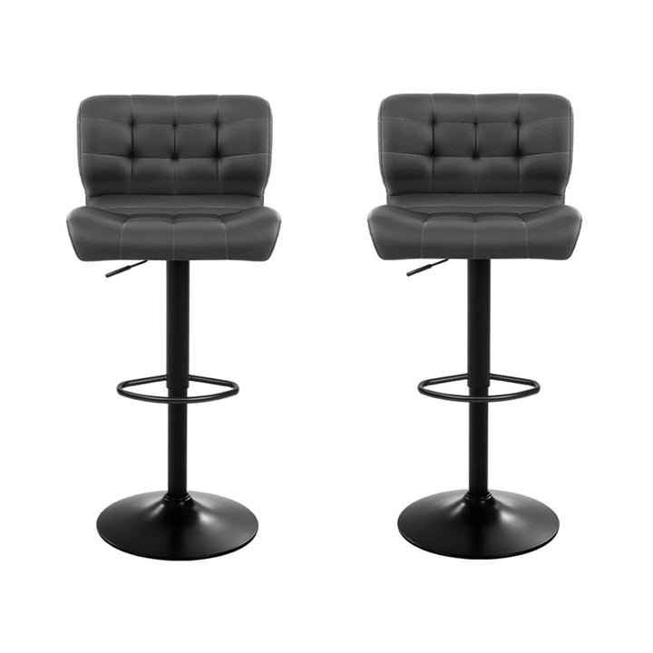 Evan Leather Bar Stool Swivel (Set of 2) Grey
