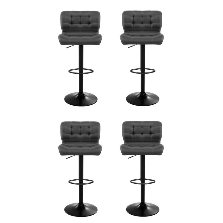 Evan Leather Bar Stool Swivel (Set of 4) Grey
