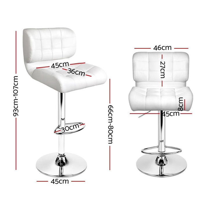 Evan Leather Bar Stool Swivel (Set of 2) White