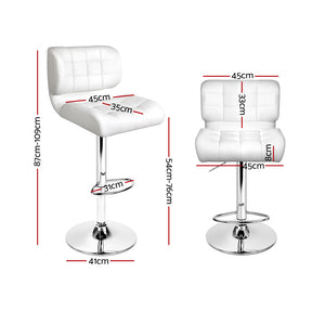 Evan Leather Bar Stool Swivel (Set of 4) White