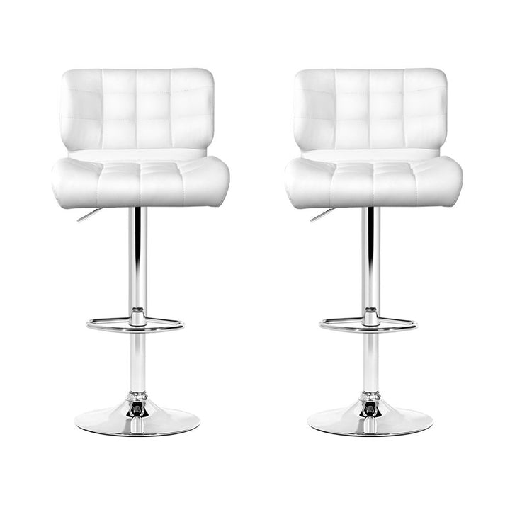 Evan Leather Bar Stool Swivel (Set of 4) White