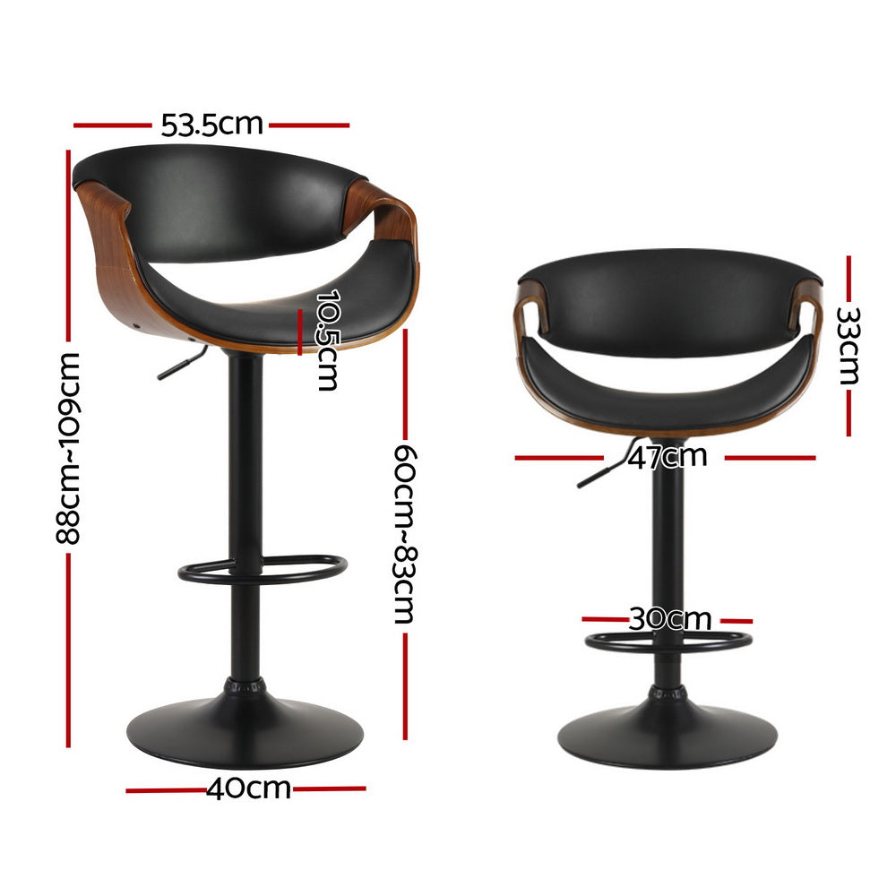 Amber Leather Bar Stool Swivel (Set of 4) Black Frame