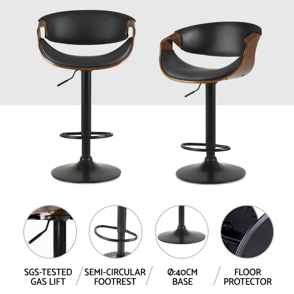 Amber Leather Bar Stool Swivel (Set of 4) Black Frame