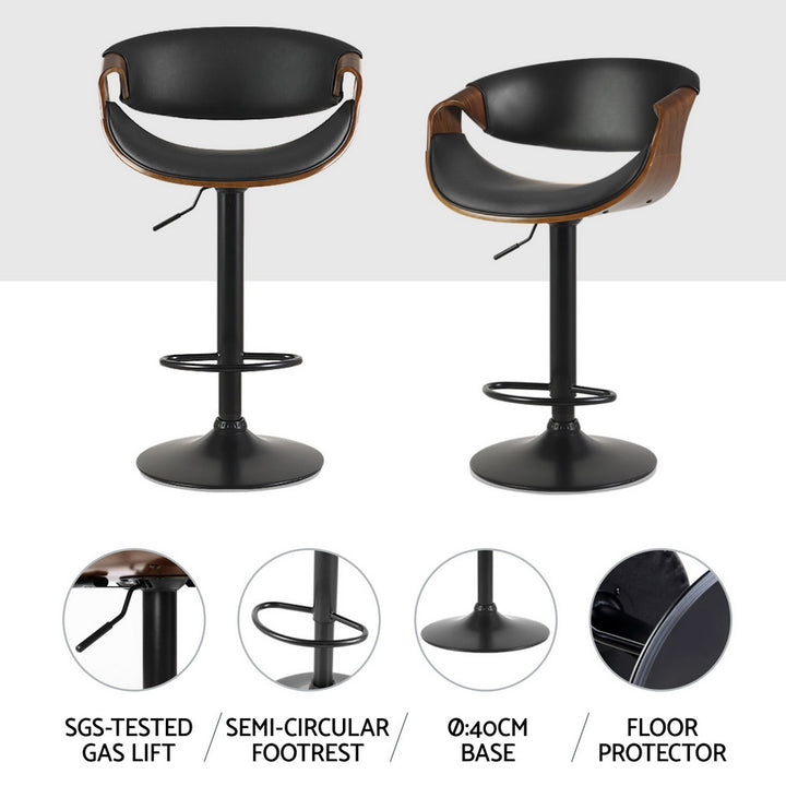 Amber Leather Bar Stool Swivel (Set of 4) Black Frame