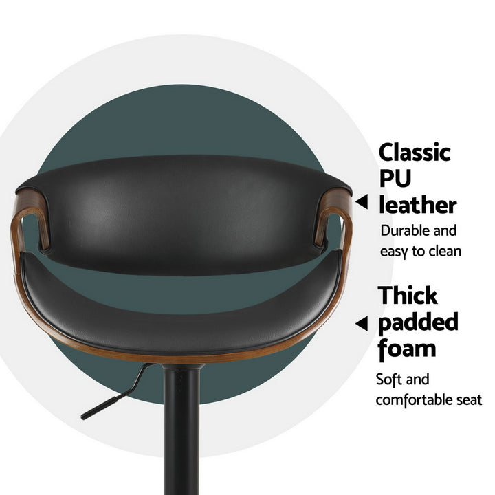 Amber Leather Bar Stool Swivel (Set of 4) Black Frame