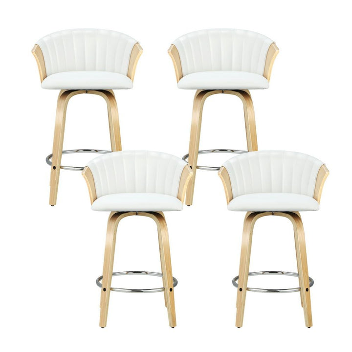 Taila Leather Counter Stool (Set of 4) White 66cm