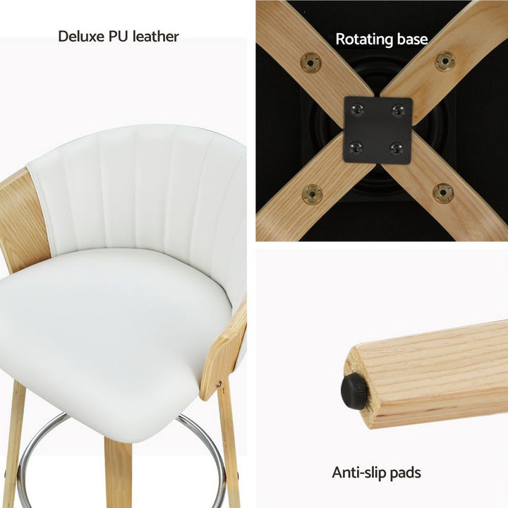 Taila Leather Counter Stool (Set of 4) White 66cm
