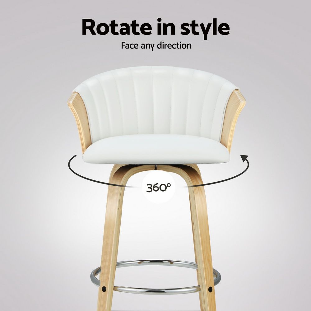 Taila Leather Counter Stool (Set of 4) White 66cm