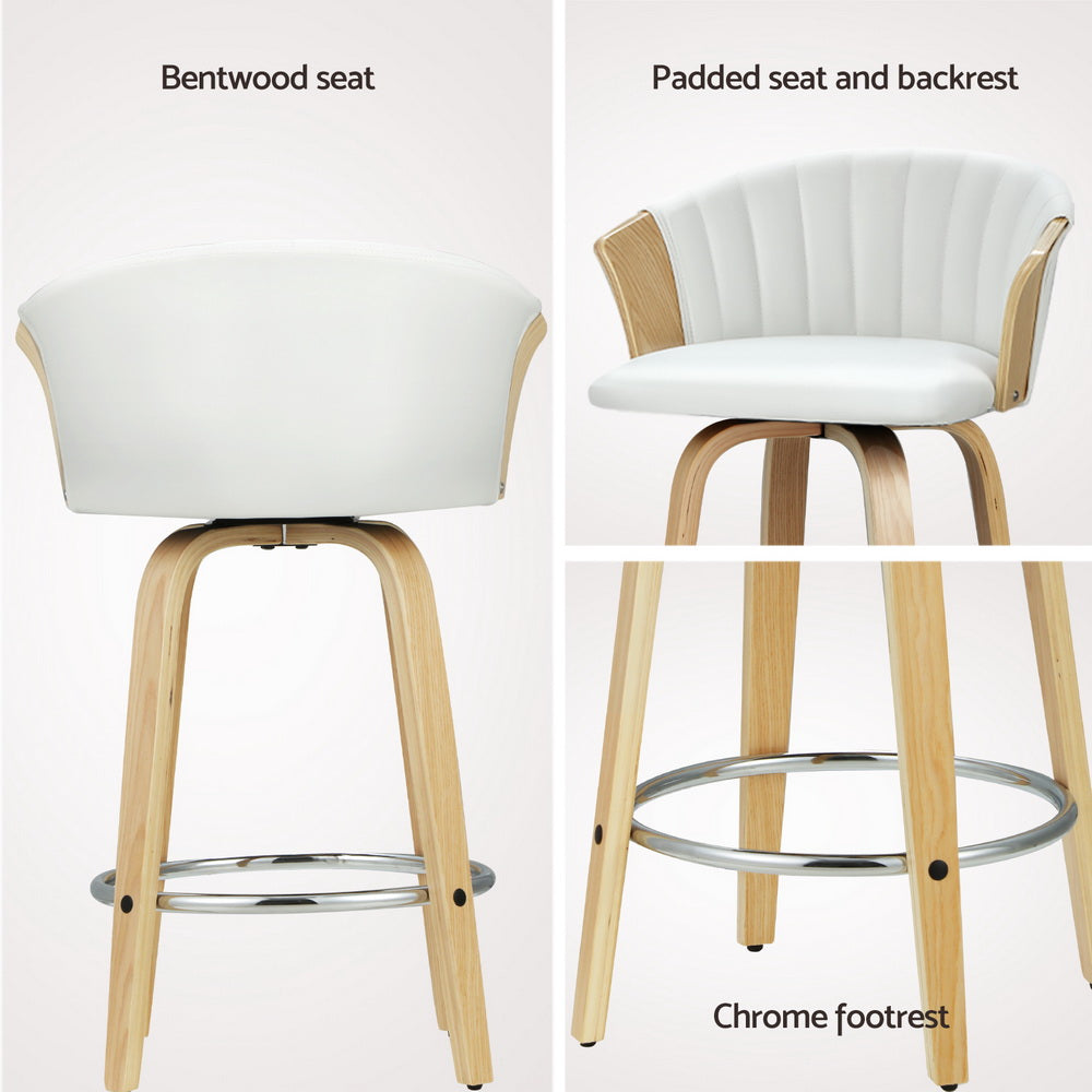 Taila Leather Counter Stool (Set of 4) White 66cm