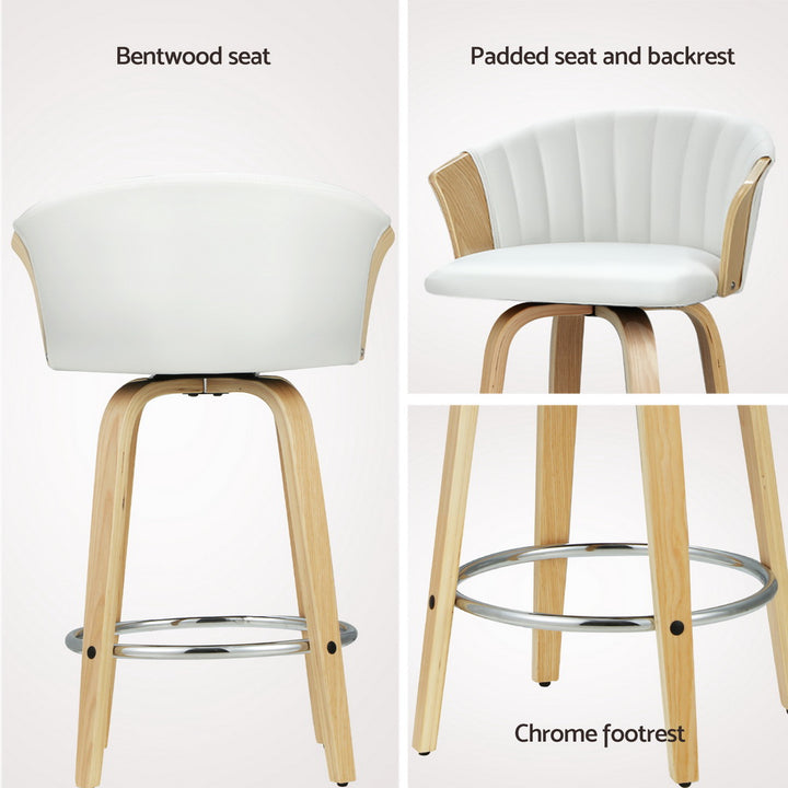 Taila Leather Counter Stool (Set of 4) White 66cm
