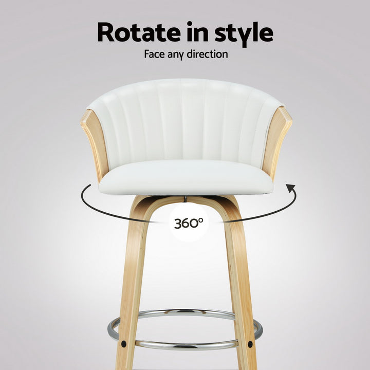 Taila Leather Counter Stool (Set of 4) White 66cm