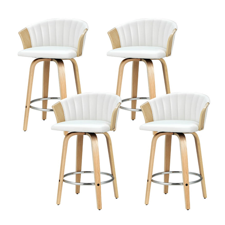 Taila Leather Counter Stool (Set of 4) White 66cm
