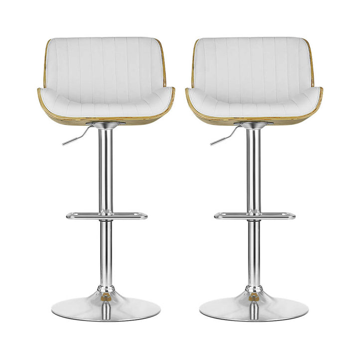 Marlie Leather Bar Stool Swivel (Set of 2) White
