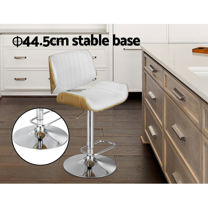 Marlie Leather Bar Stool Swivel (Set of 2) White