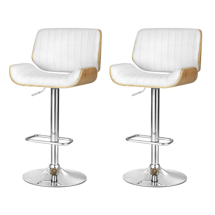 Marlie Leather Bar Stool Swivel (Set of 2) White