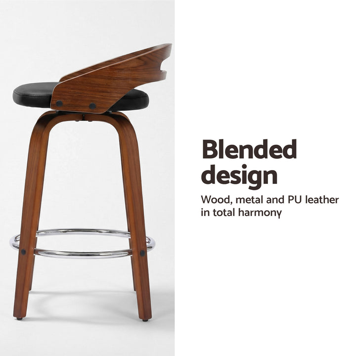 Artiss 4x Bar Stools Swivel Dining Chairs Low Back Counter Seat PU Cushion