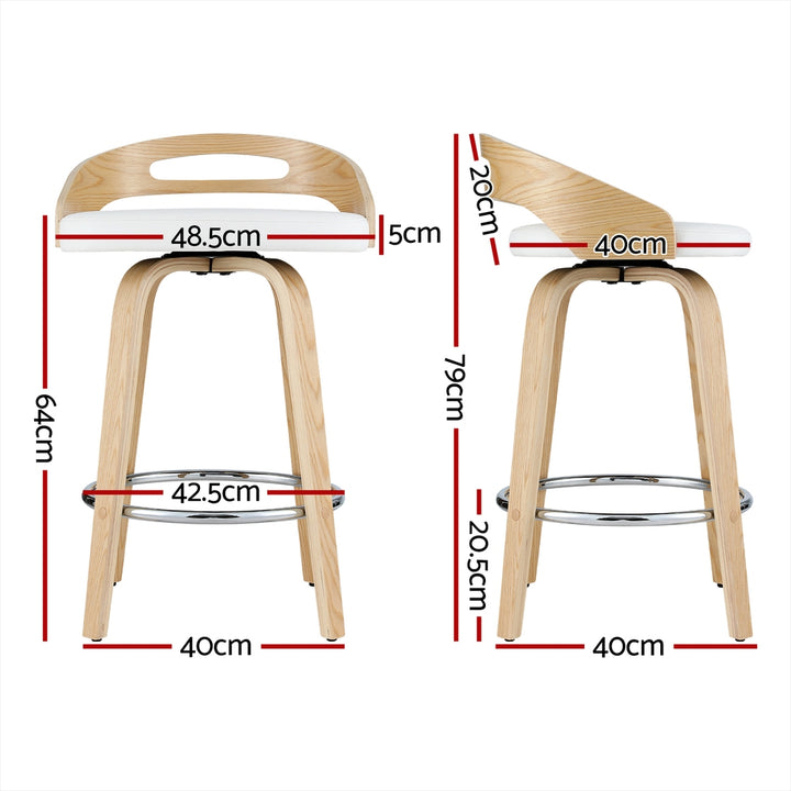 Ashwood Wooden Counter Stool (Set of 2) White 64cm