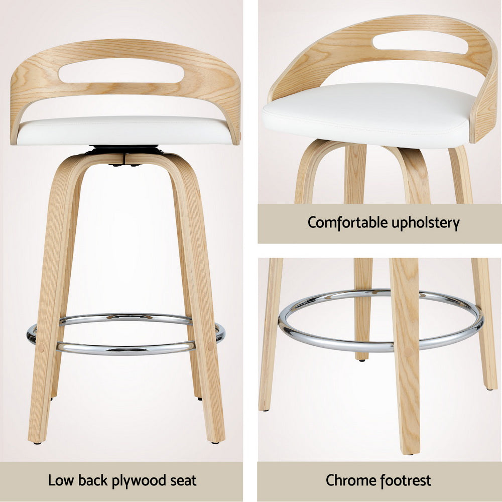 Ashwood Wooden Counter Stool (Set of 4) White 64cm