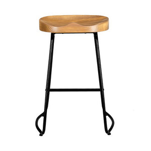 Parker Industrial Counter Stool Wooden Backless (Set of 4) Natural 65cm