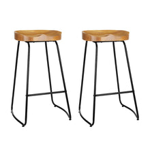Load image into Gallery viewer, Parker Industrial Bar Stool Wooden Backless (Set of 2) Natural 75cm