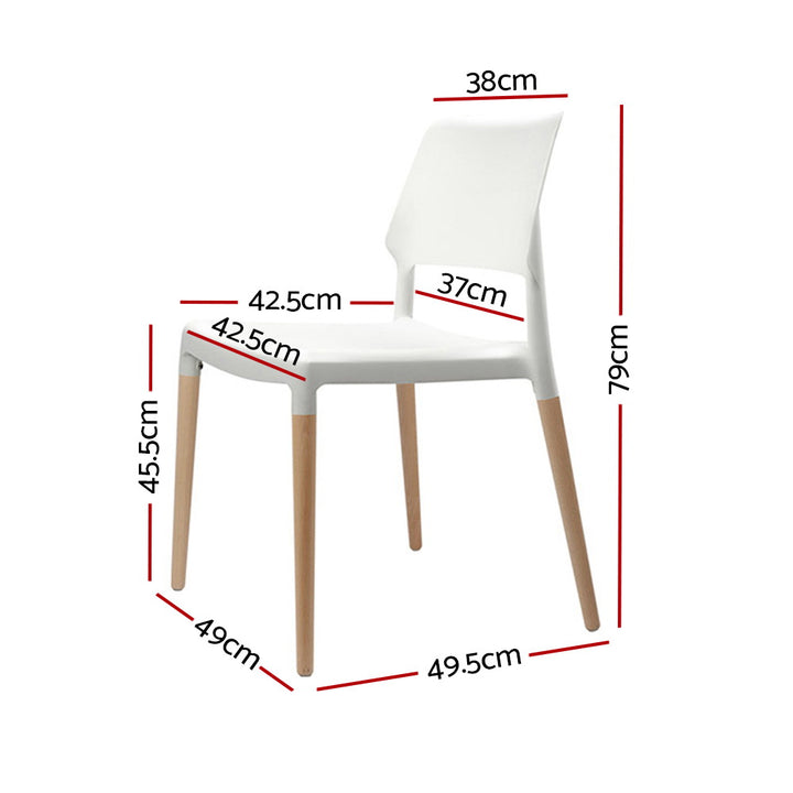 Artiss Kitchen Dining Chairs Stackable (Set of 4) White