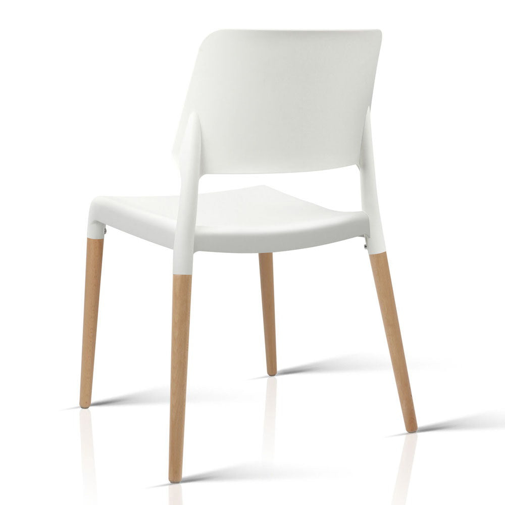 Artiss Kitchen Dining Chairs Stackable (Set of 4) White