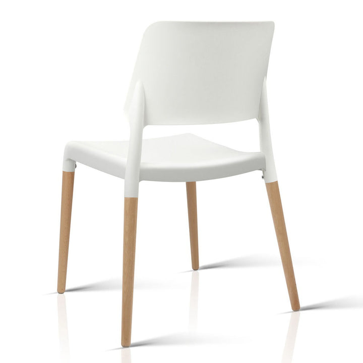 Artiss Kitchen Dining Chairs Stackable (Set of 4) White