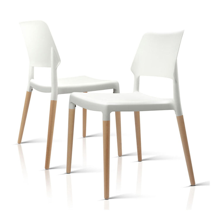 Artiss Kitchen Dining Chairs Stackable (Set of 4) White