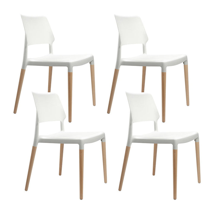Artiss Kitchen Dining Chairs Stackable (Set of 4) White