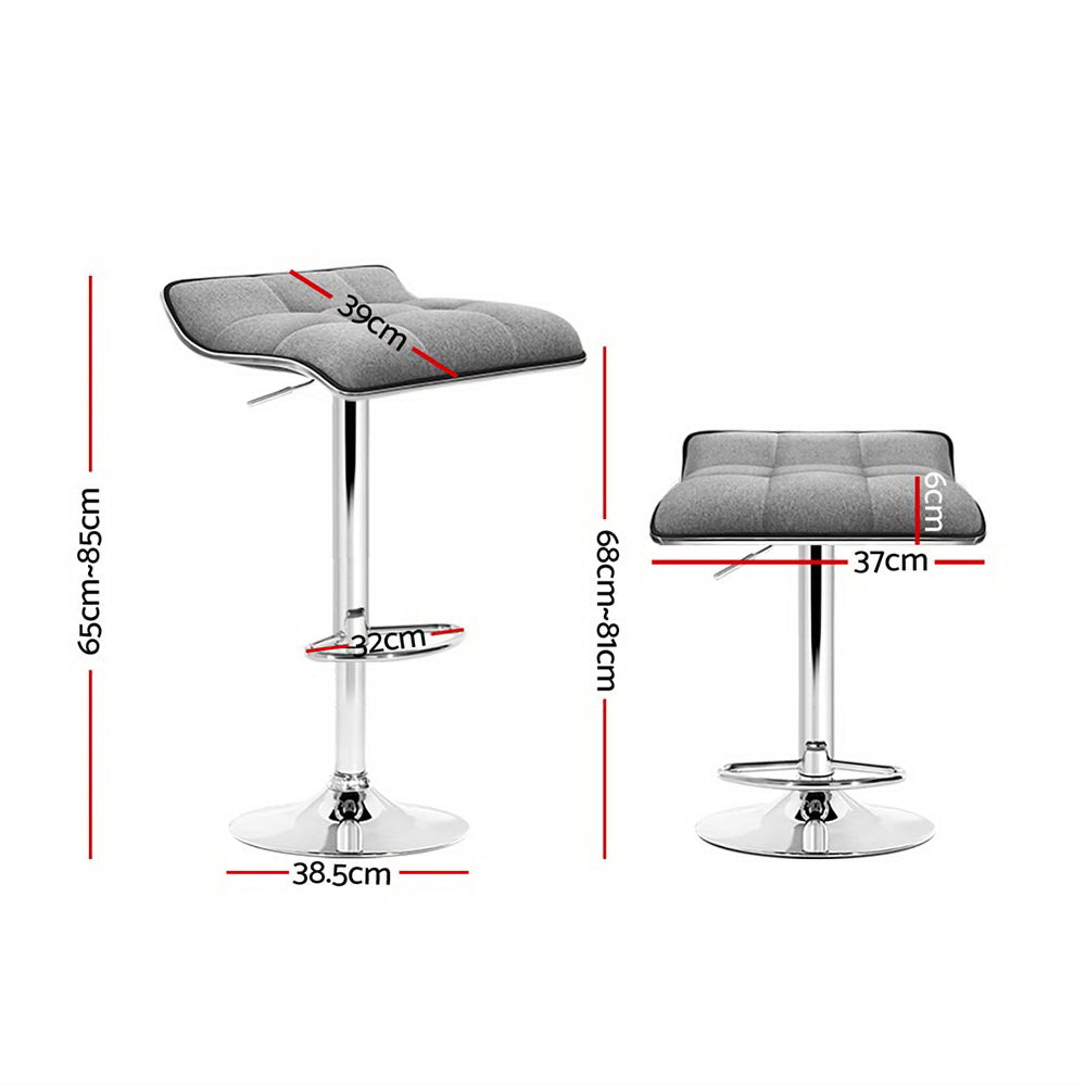 Mia Fabric Bar Stool Backless (Set of 4) Grey