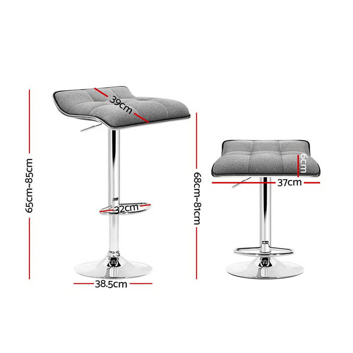 Mia Fabric Bar Stool Backless (Set of 4) Grey