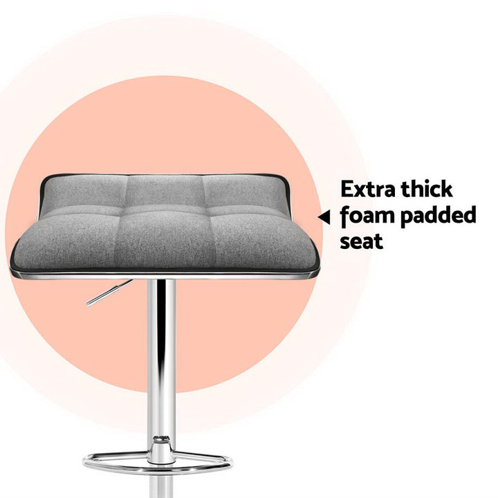Mia Fabric Bar Stool Backless (Set of 4) Grey