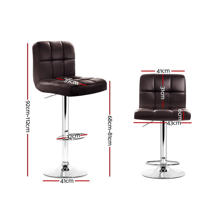 Noel Leather Bar Stool Swivel (Set of 2) Chocolate