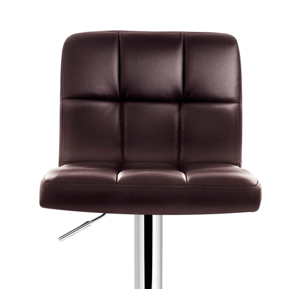 Noel Leather Bar Stool Swivel (Set of 2) Chocolate