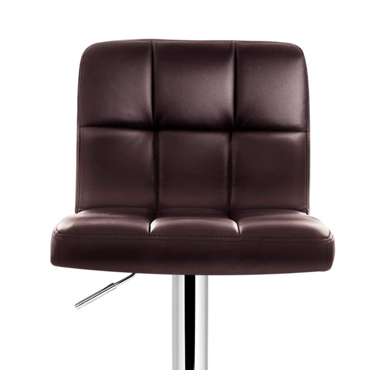 Noel Leather Bar Stool Swivel (Set of 2) Chocolate