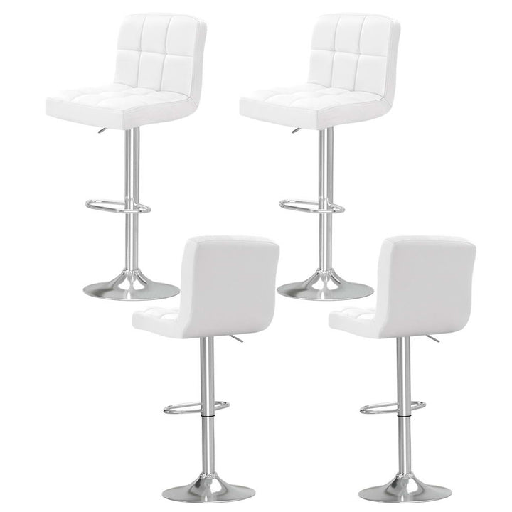 Noel Leather Bar Stool Swivel (Set of 4) White
