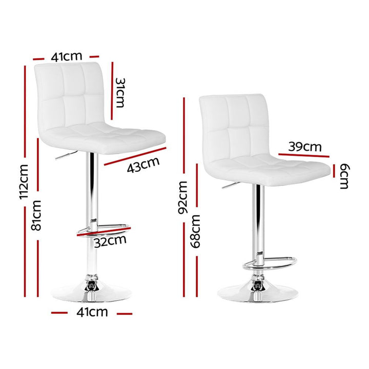 Noel Leather Bar Stool Swivel (Set of 4) White