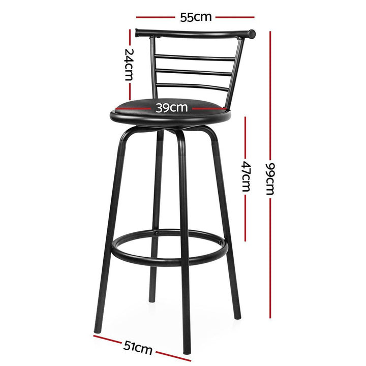 Scarlet Industrial Bar Stool (Set of 2) Black 75cm