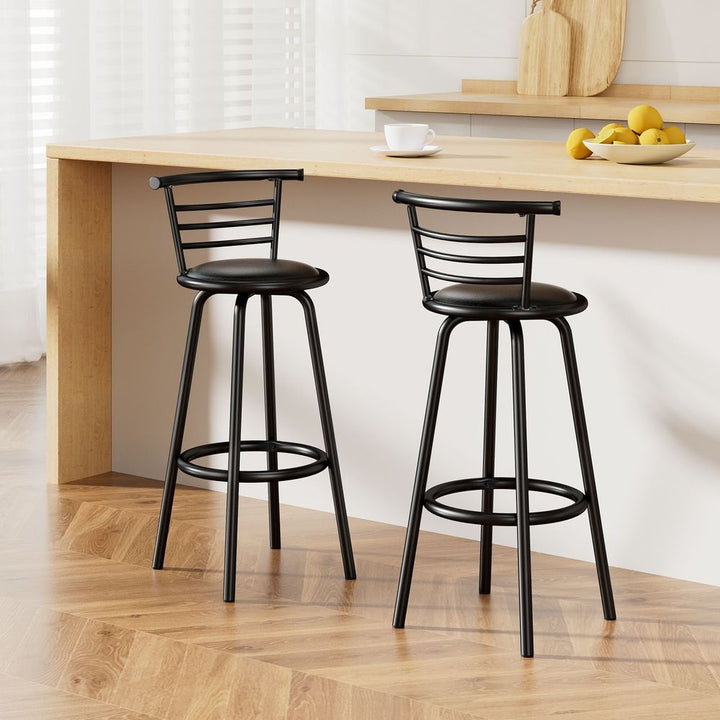 Scarlet Industrial Bar Stool (Set of 2) Black 75cm