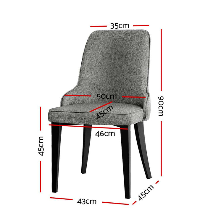 Artiss Fabric Kitchen Dining Chairs Silhouette (Set of 2) Grey