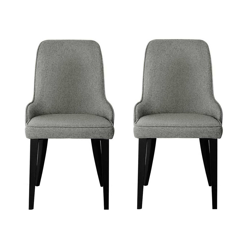 Artiss Fabric Kitchen Dining Chairs Silhouette (Set of 2) Grey