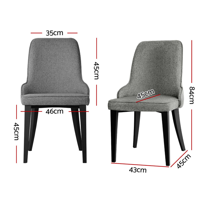 Artiss Fabric Kitchen Dining Chairs Silhouette (Set of 4) Grey