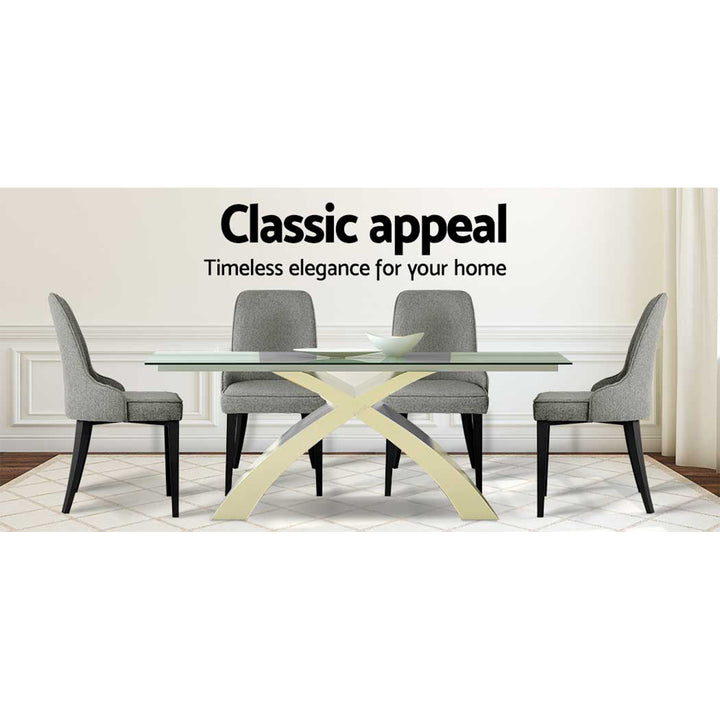 Artiss Fabric Kitchen Dining Chairs Silhouette (Set of 4) Grey