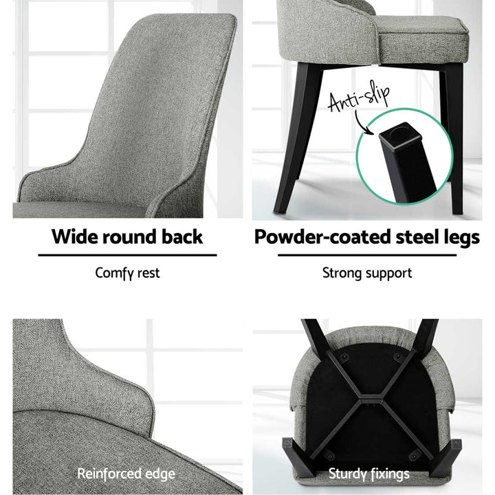 Artiss Fabric Kitchen Dining Chairs Silhouette (Set of 4) Grey