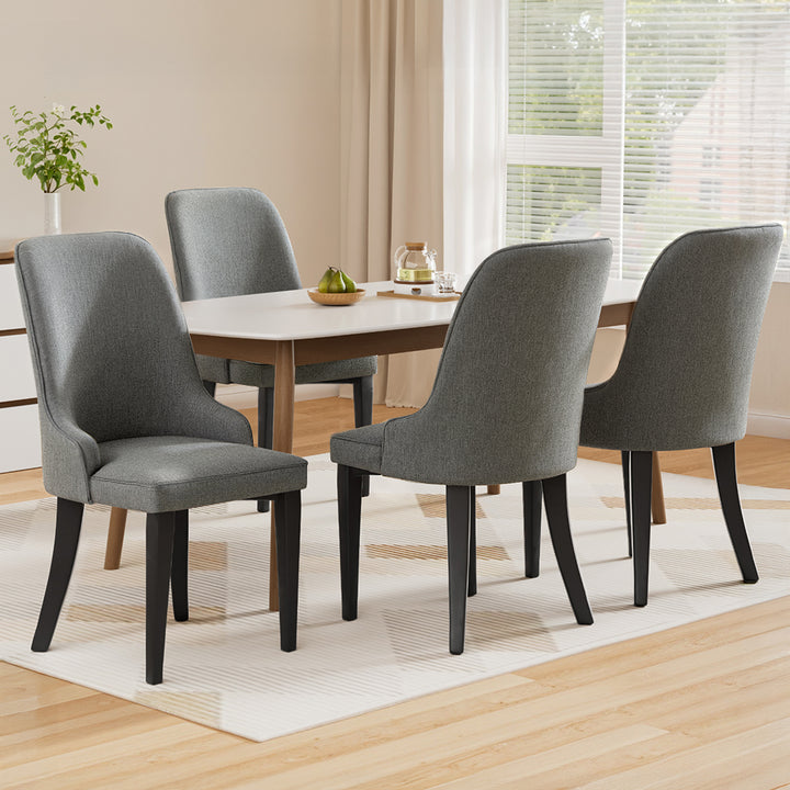 Artiss Fabric Kitchen Dining Chairs Silhouette (Set of 4) Grey
