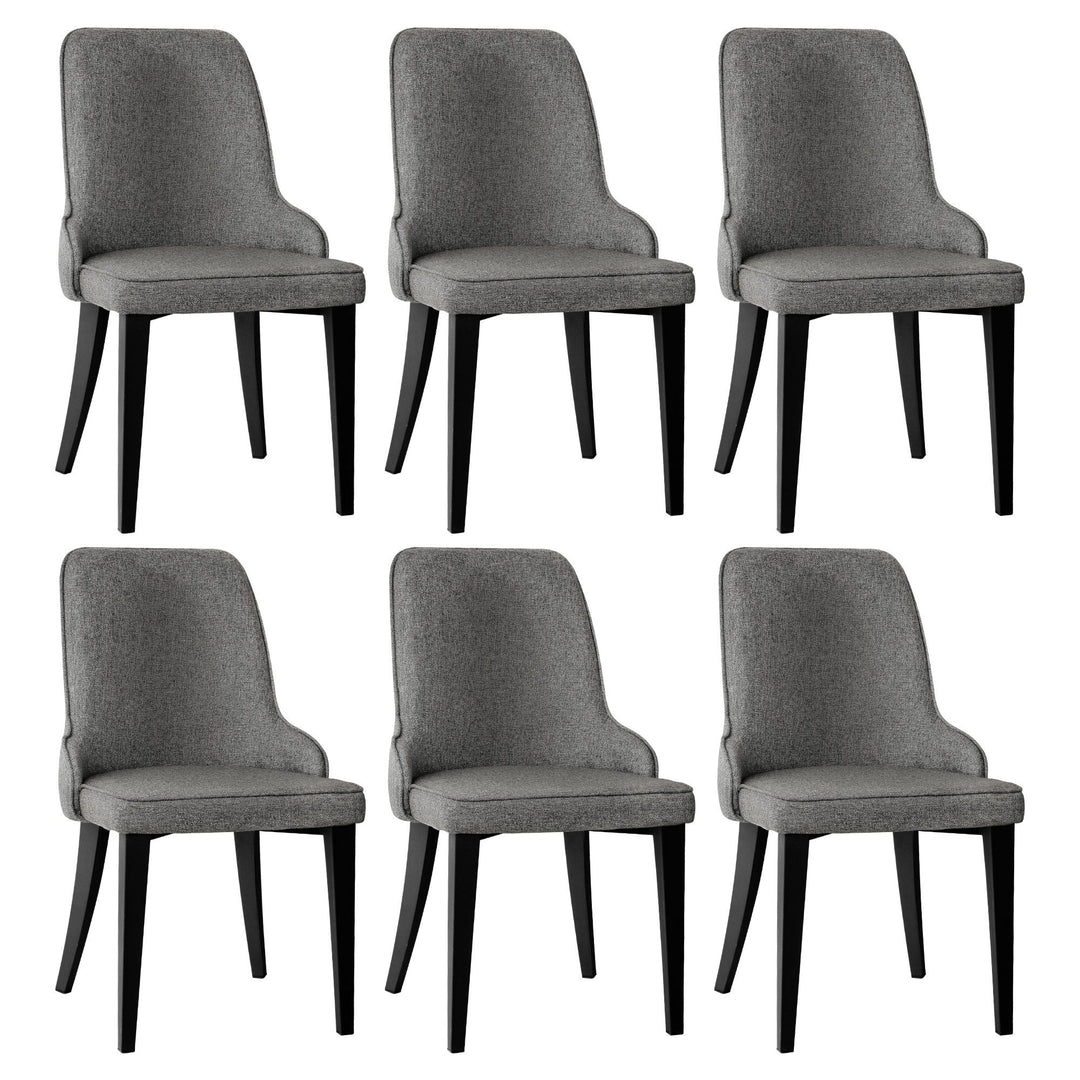 Artiss Fabric Kitchen Dining Chairs Silhouette (Set of 6) Grey